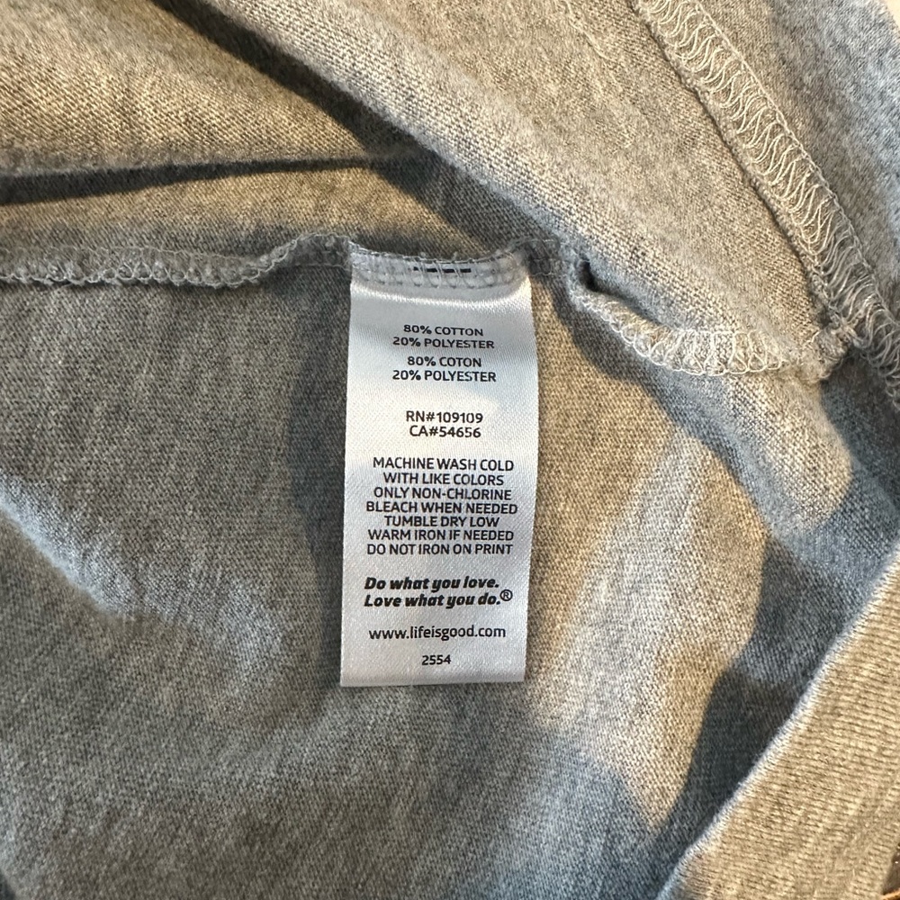 Men’s life is Good gray Short Sleeve T-Shirt. Size XL - Picture 5 of 5